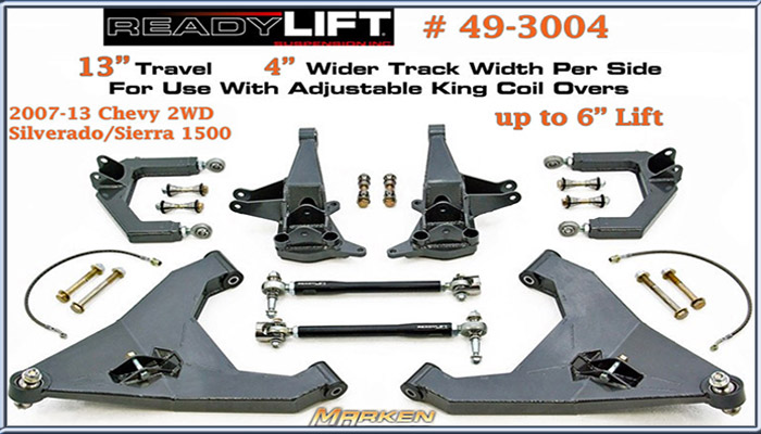 ReadyLift 6" Lift, 13" Travel Front Suspension Kit # 49-3004 For 2007 ...